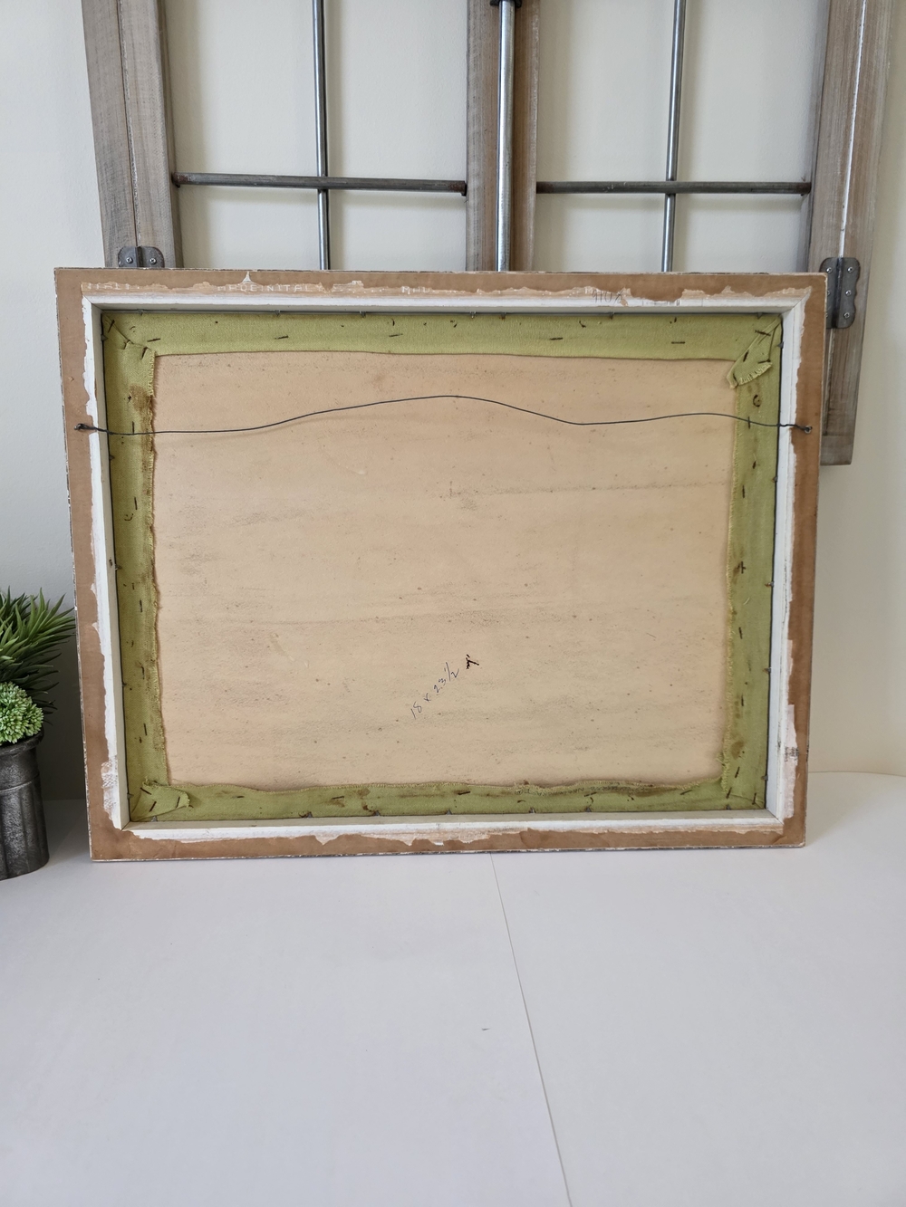 Vintage Mid Century Modern Crewel Embroidery Cardinals Mistletoe Framed Wall Art - Picture 12 of 16